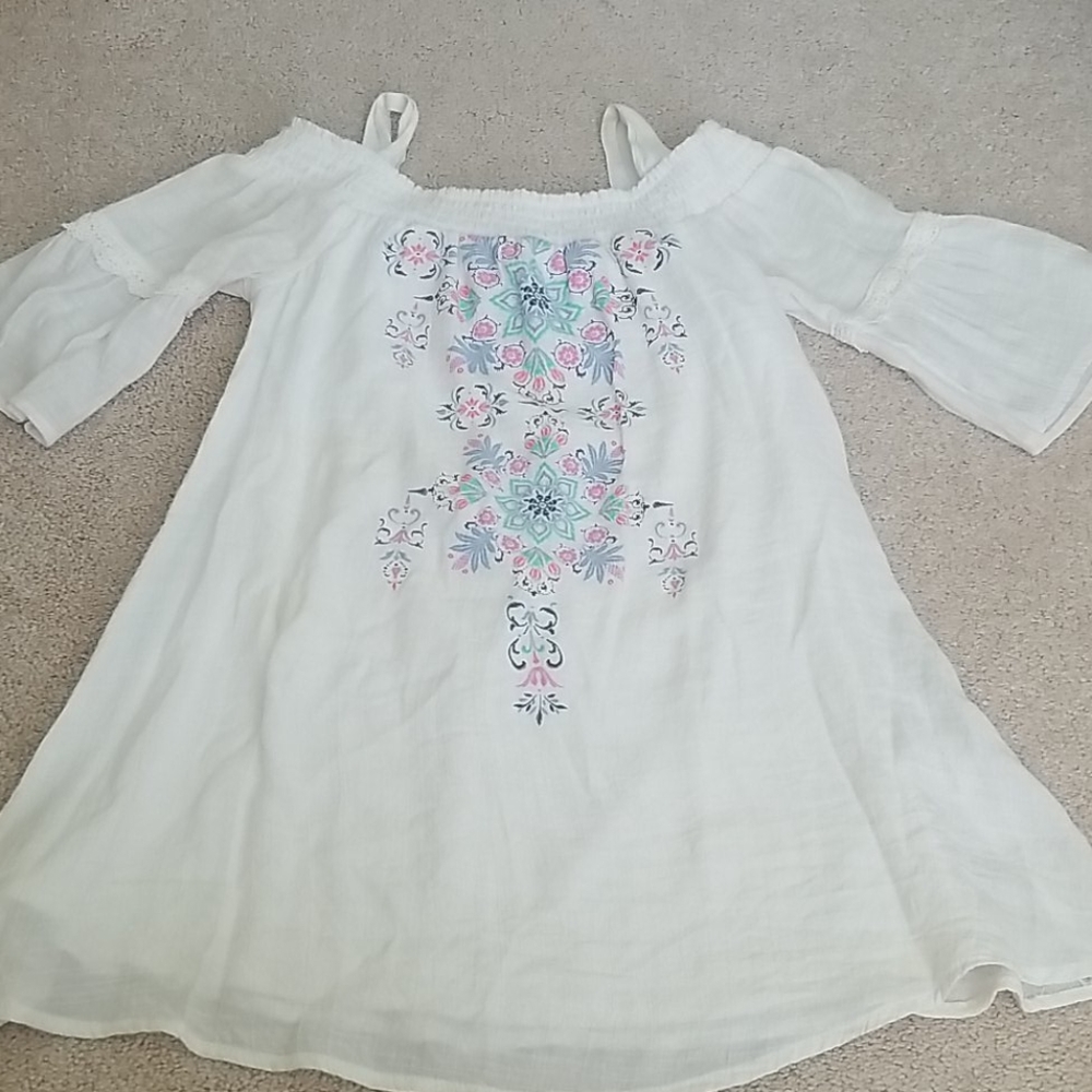 COPY - Boho embroidered off the shoulder dress